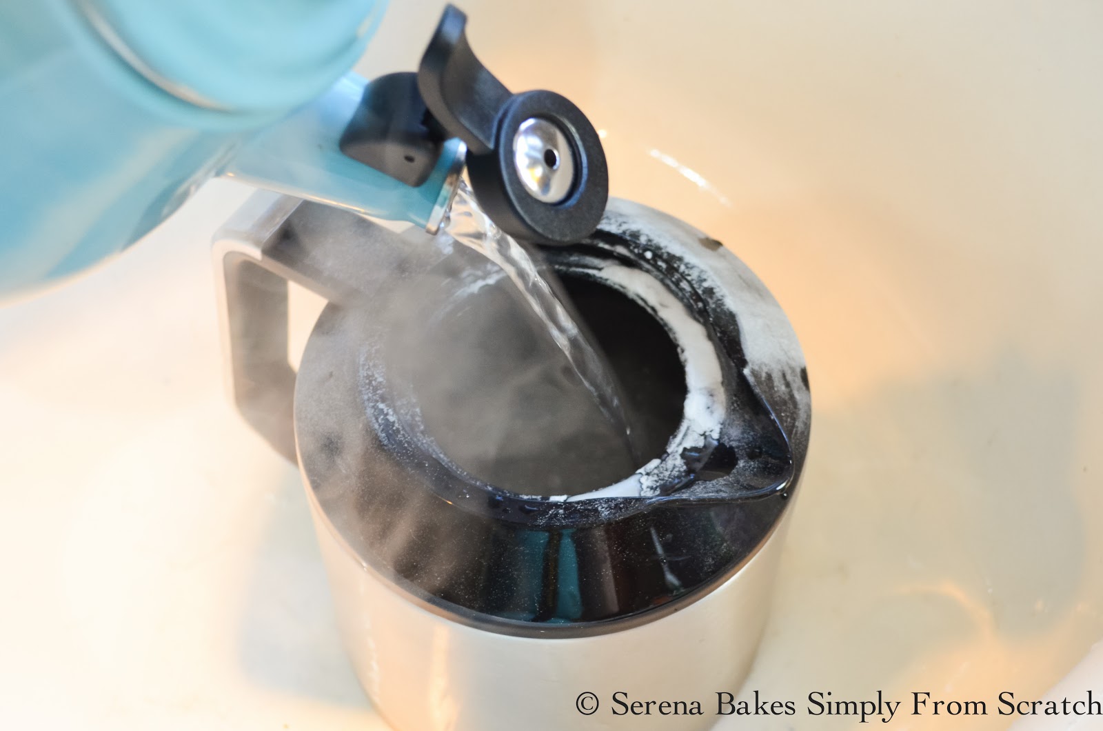 How To Clean A Stained Stainless Steel Coffee Pot Serena Bakes